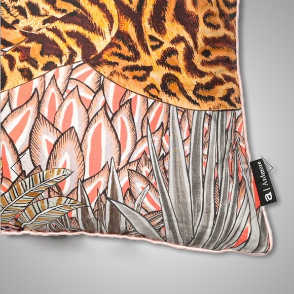 { Ardmore } - Cheetah Kings Forest Magnolia Silk Cushion Cover & Insert - Picture 3 of 6